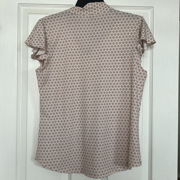 NWT Adrianna Papell light pink tie neck blouse - Picture 3 of 5